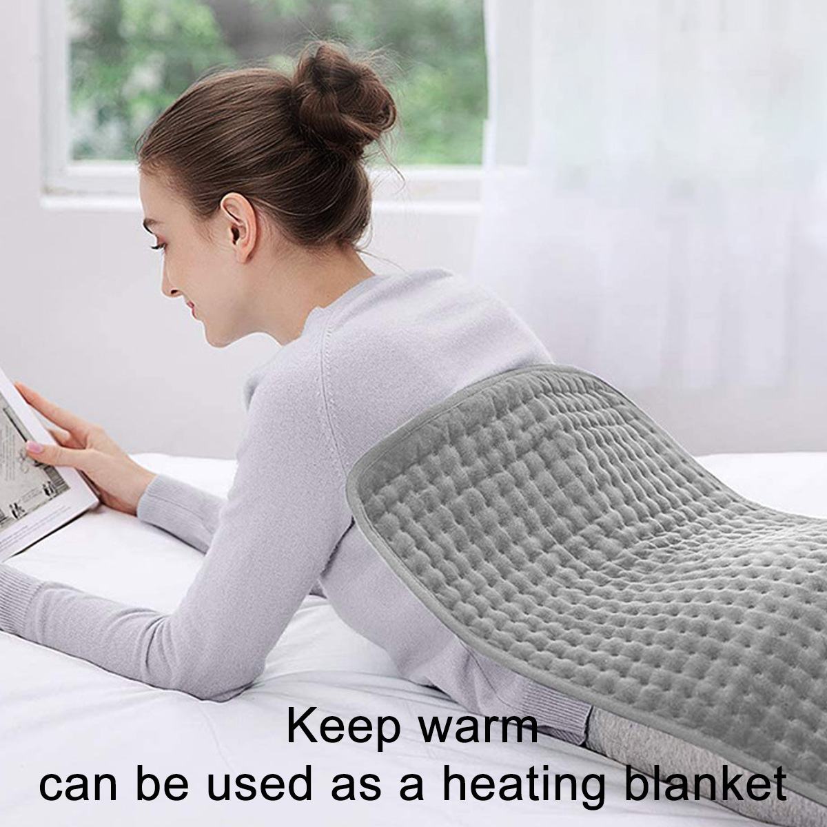 Picture of 10 Level 120W Electric Heating Pad Timer for Shoulder Neck Back Spine Leg Pain Relief Winter Warmer Wrap Temp Heater Pad 17x33cm-Health proo 