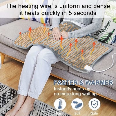 Picture of 10 Level 120W Electric Heating Pad Timer for Shoulder Neck Back Spine Leg Pain Relief Winter Warmer Wrap Temp Heater Pad 17x33cm-Health proo 