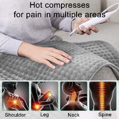 Picture of 10 Level 120W Electric Heating Pad Timer for Shoulder Neck Back Spine Leg Pain Relief Winter Warmer Wrap Temp Heater Pad 17x33cm-Health proo 