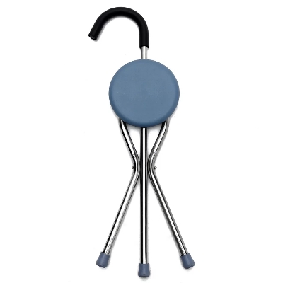 Picture of Elderly Folding Walking Stick Chair for Elderly Aluminum Walker Seat Walking Stick with Old People 2 in 1 Walking/Seat - stick Multicolor