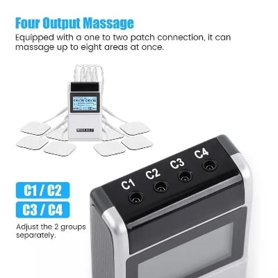Picture of 15 Modes 4 Output Channel PMS Eletric Professional Muscle Stimulation Physiotherapy Tens Electrodes Machines Body Massager Pads-Health proo Multicolor