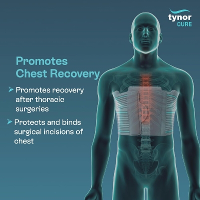 Picture of Tynor Chest Binder, Grey-Healt Proo Dark Ash