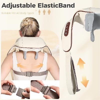 Picture of Neck and Back Massagerr, Massager with Heating, Body Massager for Body Aches and Pains Relief, Electric Wearable 5D Cervical Massage Machine for Deep Tissue Neck, Back, Shoulders, Waist and Legs Multicolor