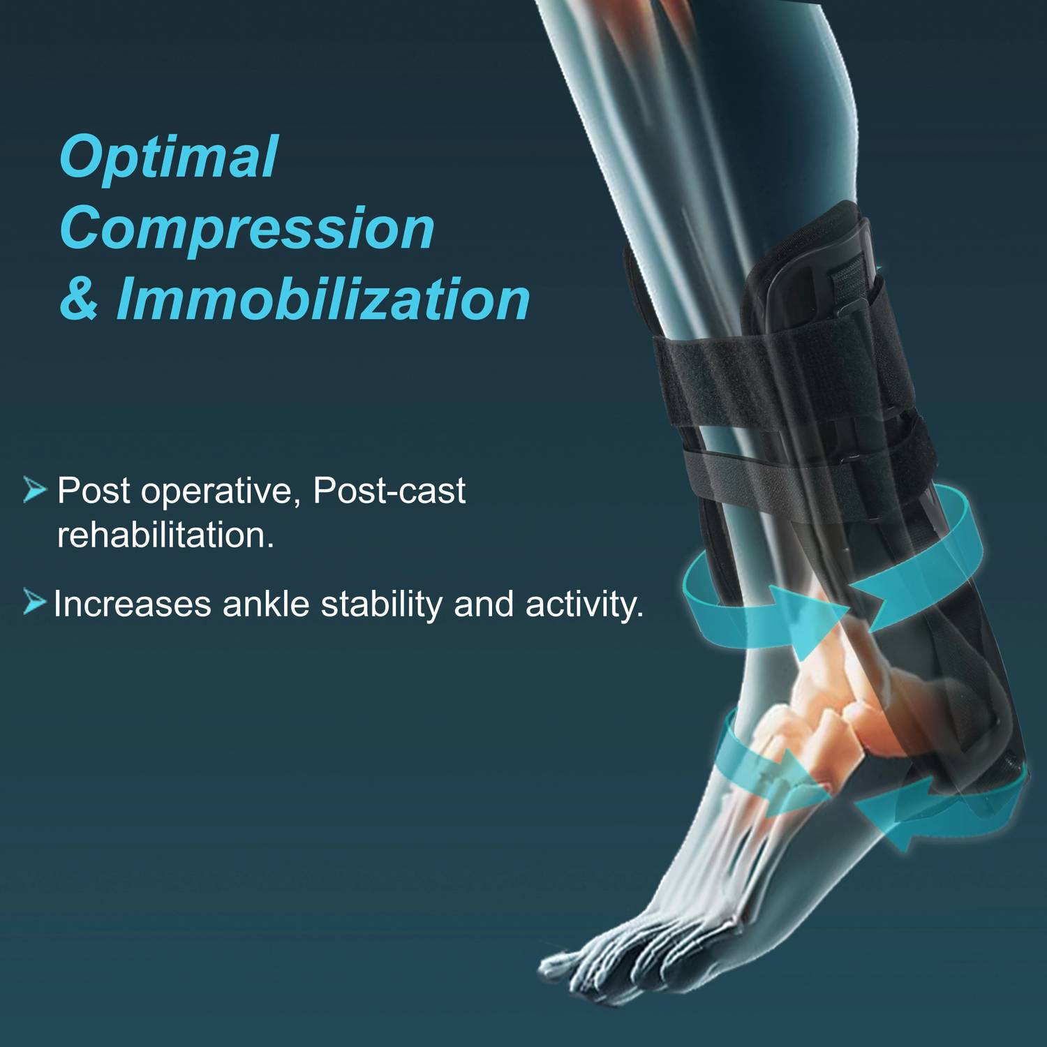Picture of Ankle Splint | Post-Operative & Cast Rehabilitation | Tynor Black
