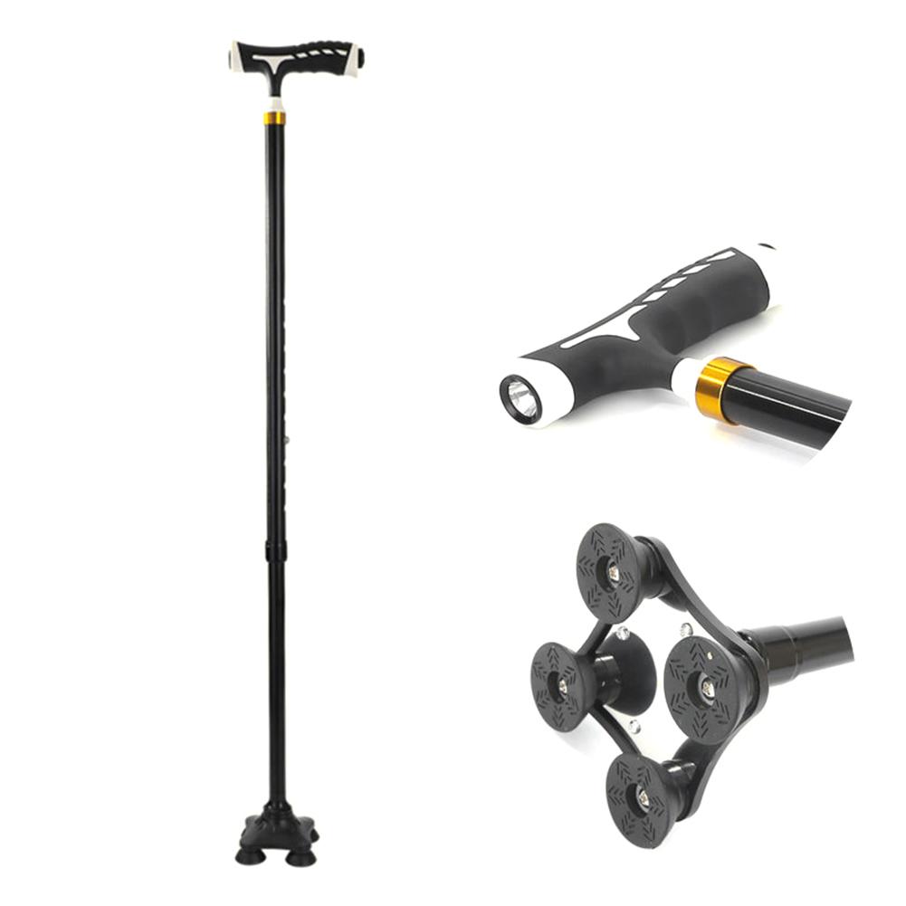 Picture of Folding Trekking Poles T-handle Hiking Anti-Slip Poles Cane Walking Stick Cane Crutch with LED Light Mountaineering Hiking Tools-Health Proo Multicolor
