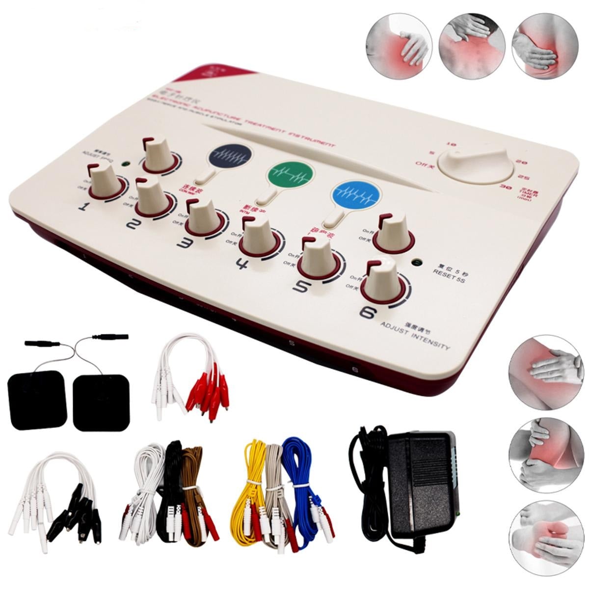 Picture of EMS Electroacupuncture Muscle Stimulator With 6 Channels Output Massage Device For Relaxing Muscles And Physiotherapy-Health Proo Multicolor