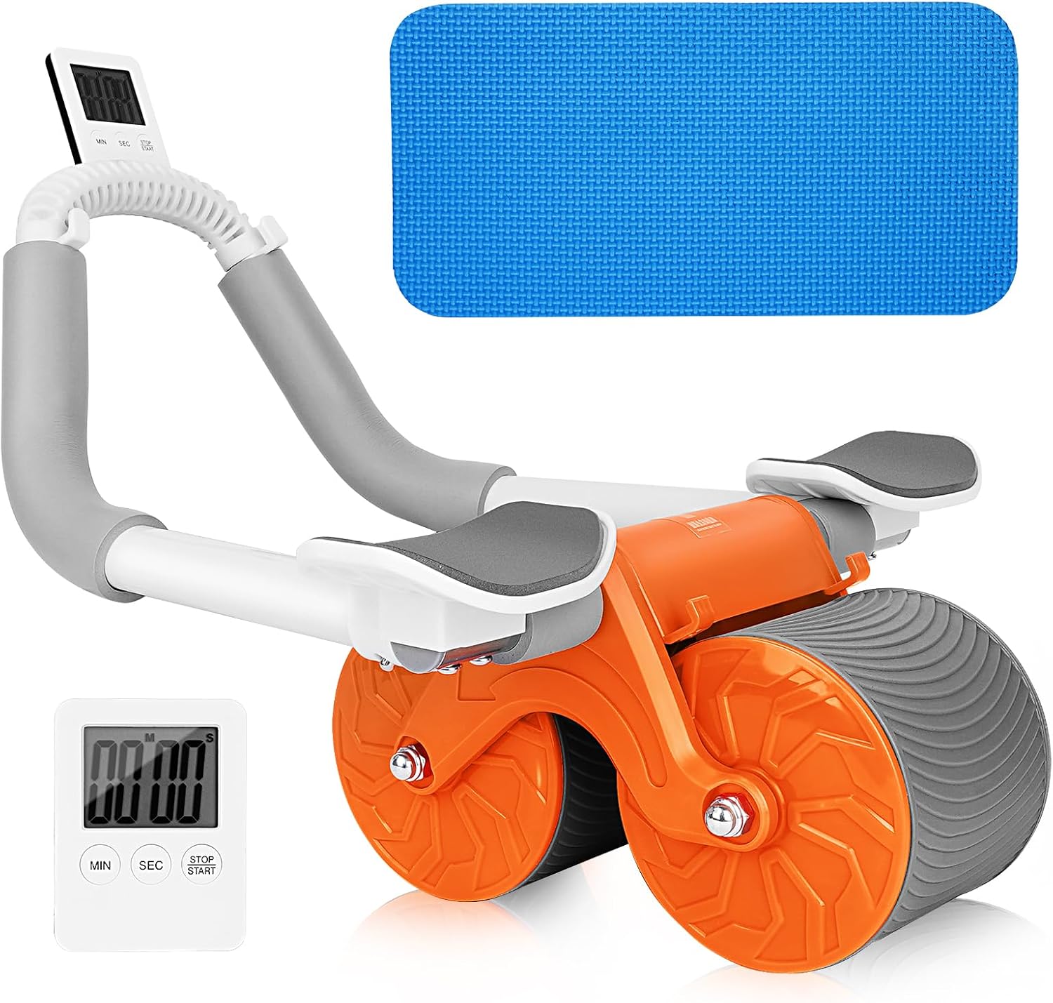 Picture of Ab Roller Wheel, Upgrade Elbow Support Automatic Rebound Abdominal Exercise Wheel, Abs Workout Equipment for Home Gym Fitness, New Core Strength Training Wheel with Time & Mat-Health Proo Multicolor