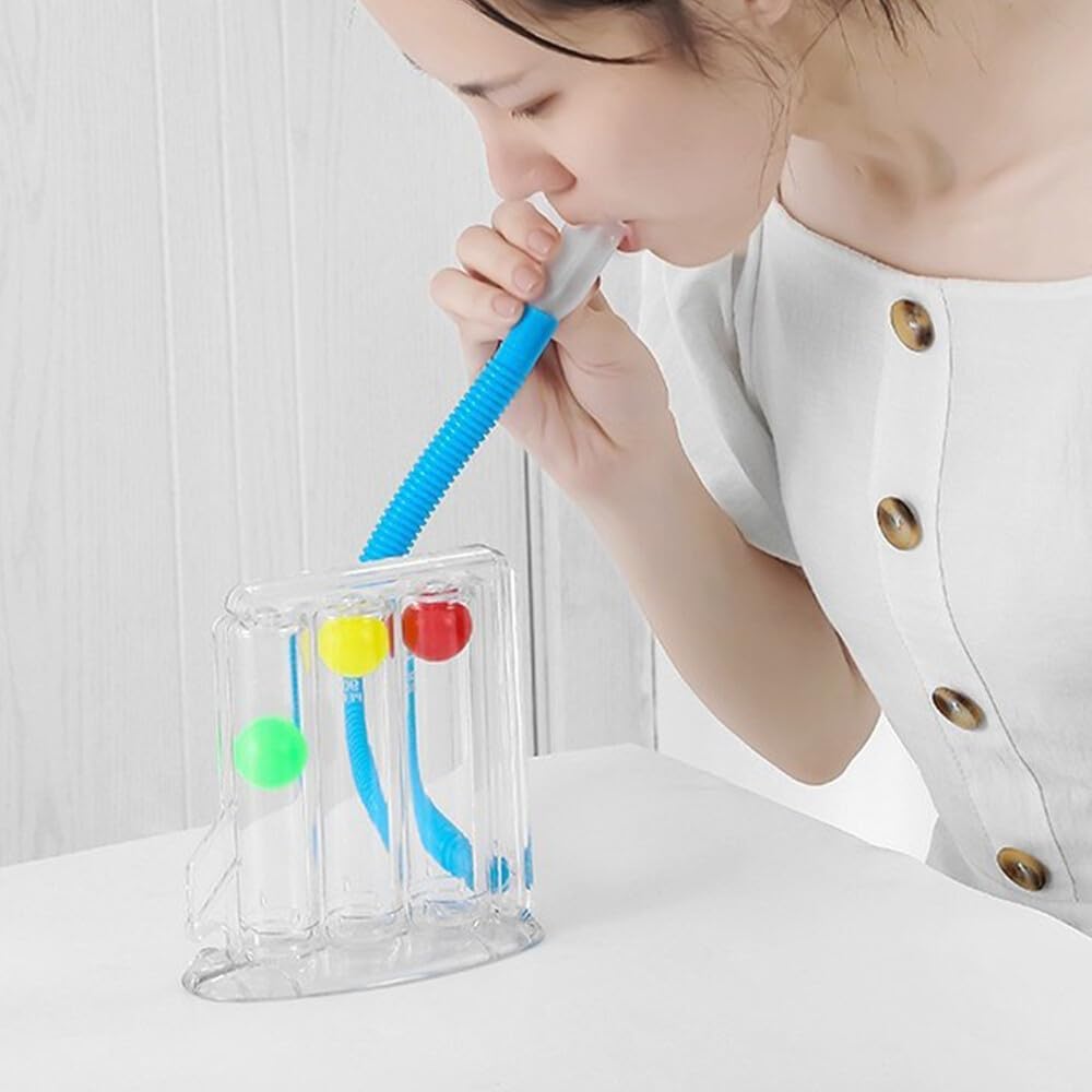 Picture of Deep Breathing Lung Exerciser Meter Spirometer Trainer Safe Breath New Multicolor