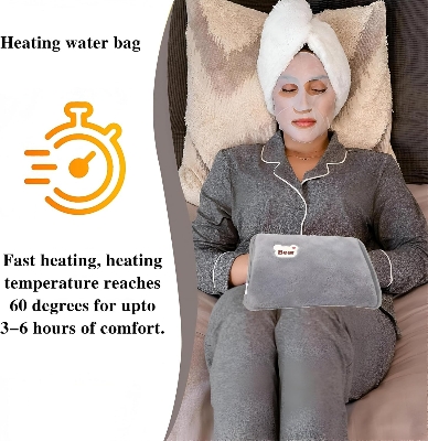 Picture of Electric Hot Water Bottle Advanced Technology for Back Neck Belly Full Body Heating with Auto Shut-Off, Useful for Hands Feet Belly No Random Fill (Medium 25 * 18cm) 