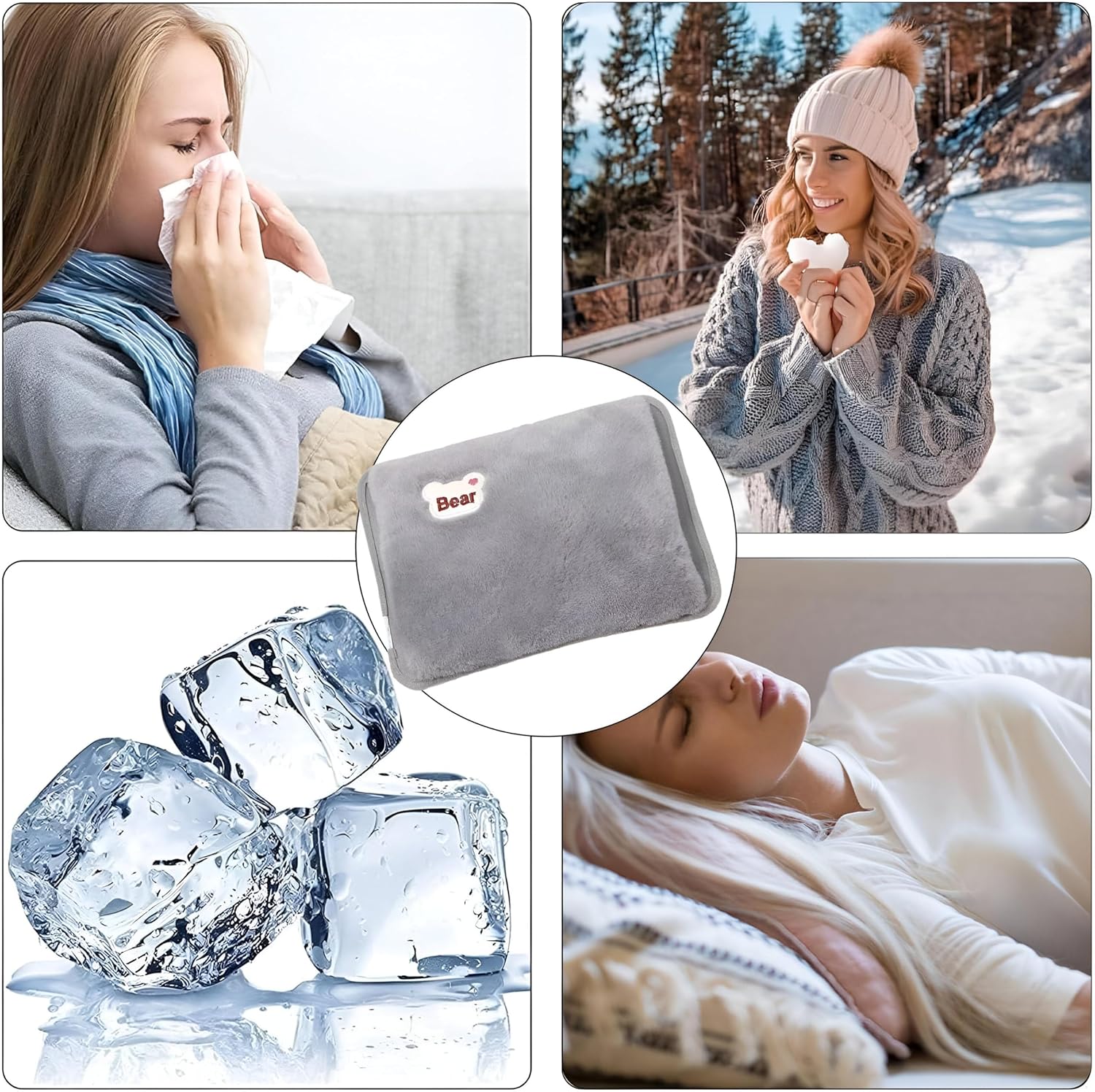 Picture of Electric Hot Water Bottle Advanced Technology for Back Neck Belly Full Body Heating with Auto Shut-Off, Useful for Hands Feet Belly No Random Fill (Medium 25 * 18cm) 