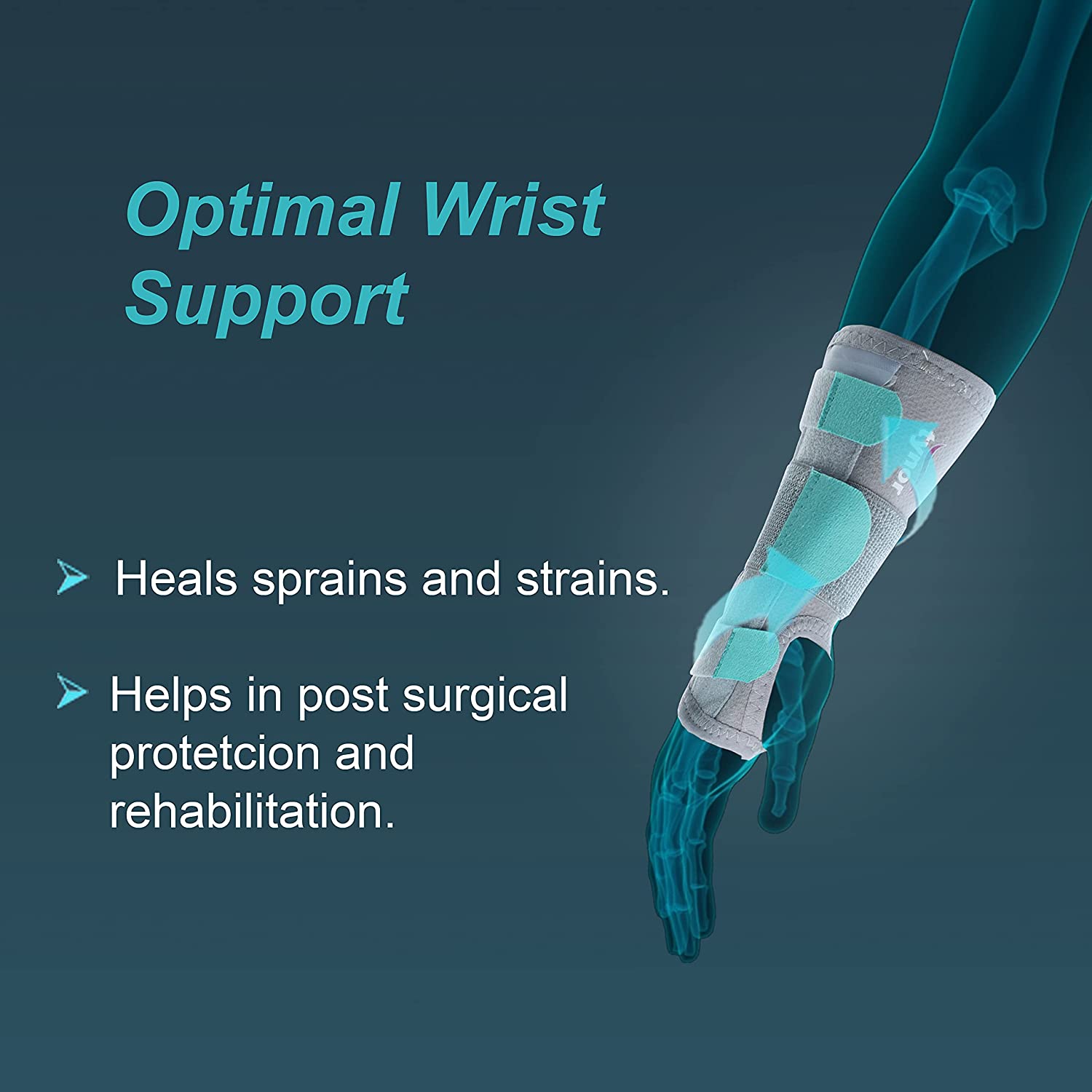 Picture of TYNOR Wrist Splint Ambidextros, Injury Recovery & Support for Men & Women | Adjustable & Comfortable Fit, Ambidextrous Design for Pain Relief, Sprains, Fractures & Arthritis Multicolor