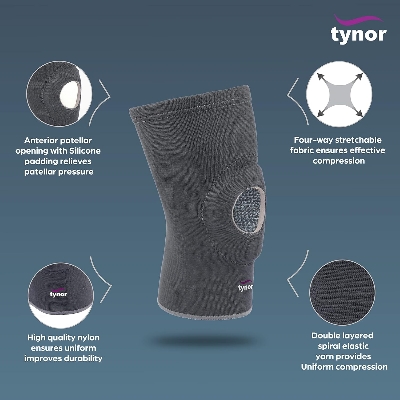 Picture of Tynor Knee Cap Open Patella(Support,Uniform Compression,Relieves Pain) Multicolor