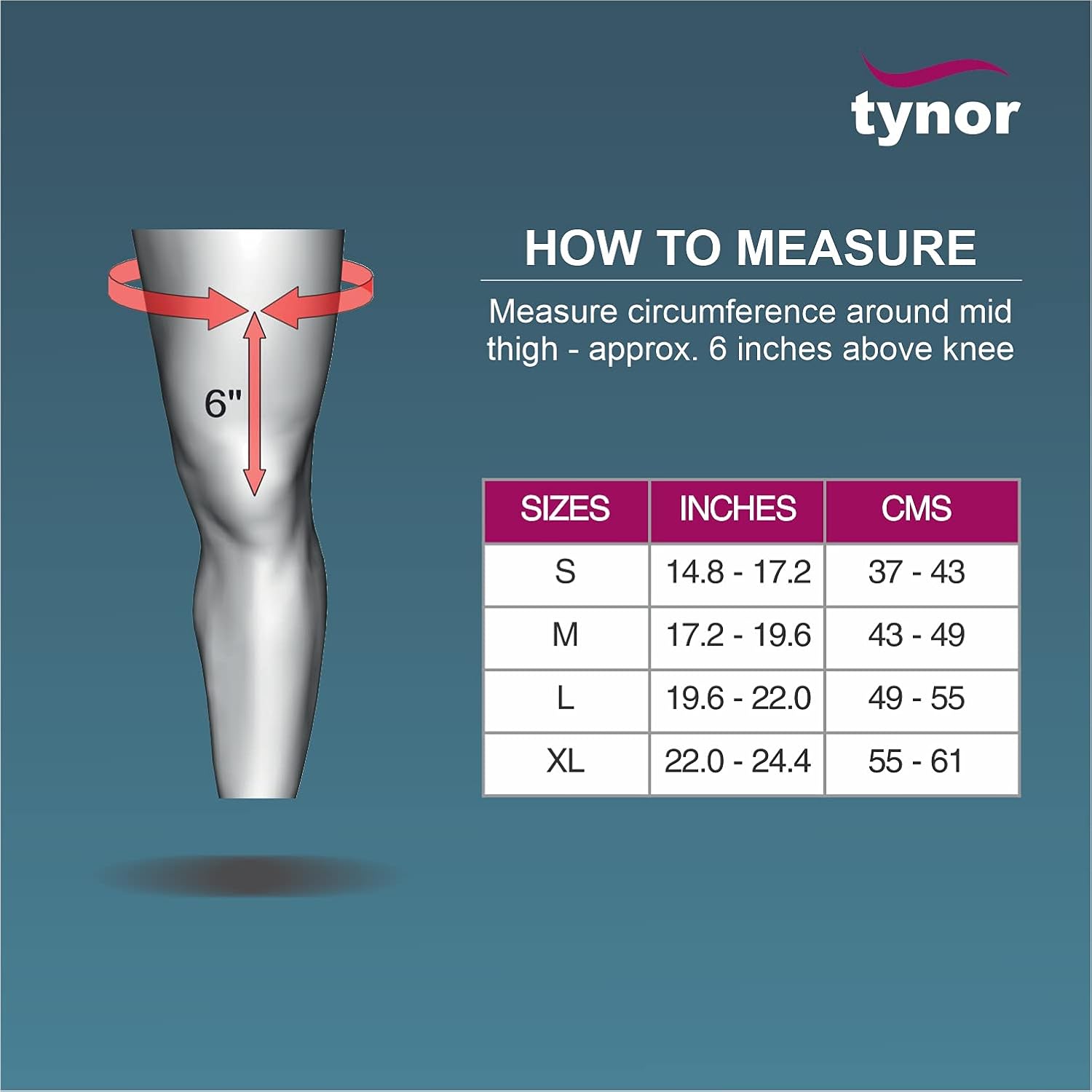 Picture of Tynor Knee Support Urbane - Premium Compression Knee Brace for Pain Relief & Daily Support Grey