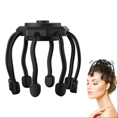 Picture of Head Massager Octopus Scalp Massagers,360 Degree Automatic Rechargeable Handfree Relax Massage with 3 Vibration Mode for Stress Pain Relax Headache Pain Relief Machine, Black