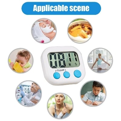 Picture of Timer Reminder Kitchen TImer Digital Timer Manual Countdown Alarm with Stand Wall Mounted 