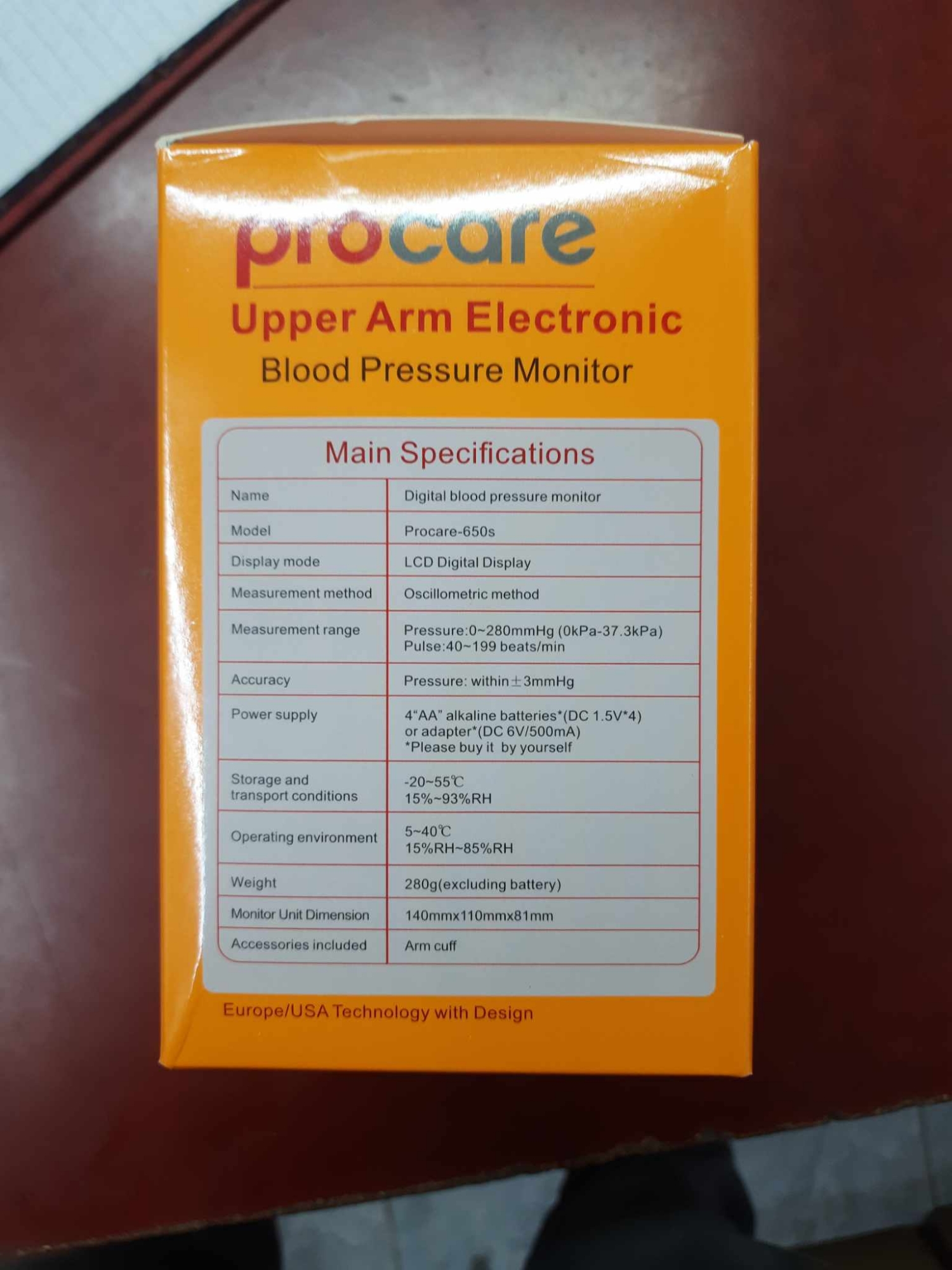 Picture of ProCare 650S Upper Arm Digital Blood Pressure Monitor Bp Machine with Voice Broadcast Multicolor