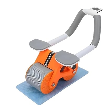 Picture of Abdominal Roller Ab Wheel Roller Automatic Rebound Ab Roller Wheel Abdominal Exercises Abdominal Exercise Equipment with Knee Pad Elbow Support Phone Holder for Home Gym Strength Workouts Multicolor