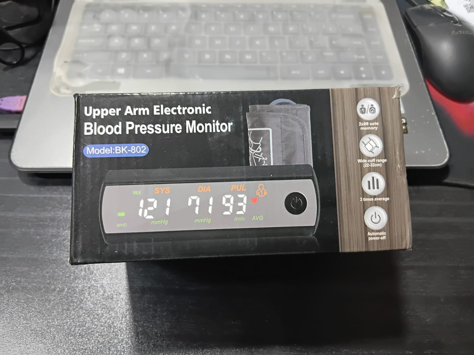 Picture of LCD Screen Sphygmomanometer, Rechargeable Li-ion Battery, English Voice, Large LCD Screen, Blood Pressure Monitor, Tonometer, Arm Multicolor
