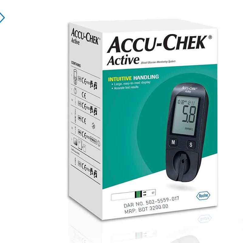 Picture of Accu Chek Active Blood Glucose Meter with 10 Strips Multicolor