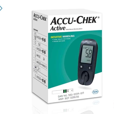 Picture of Accu Chek Active Blood Glucose Meter with 10 Strips Multicolor