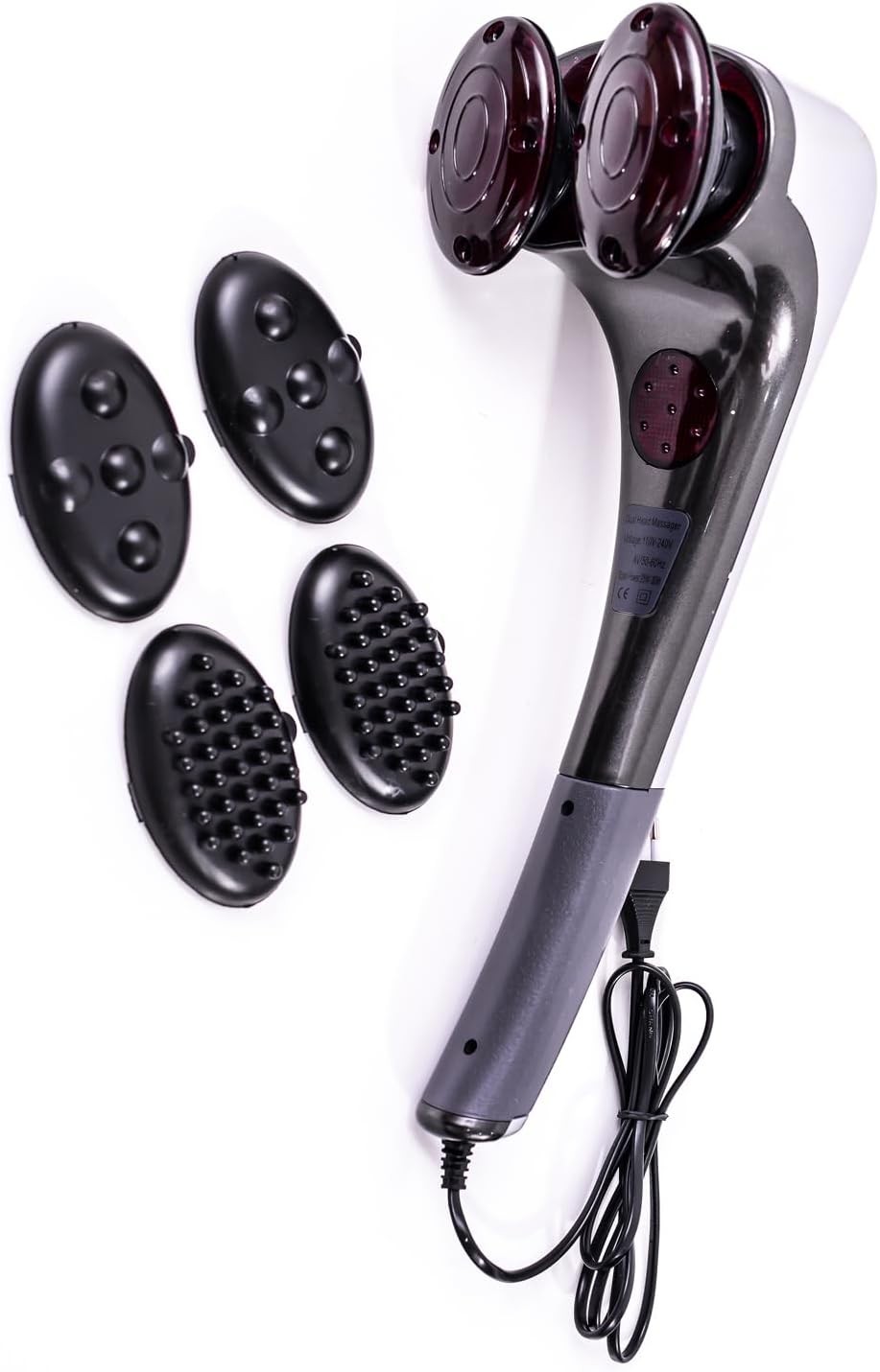 Picture of Powerful Electric Double Head Hammerpro Body Massager for Pain Relief/Acupressure Dual Hand Dolphin Double Point Body Massager Grey