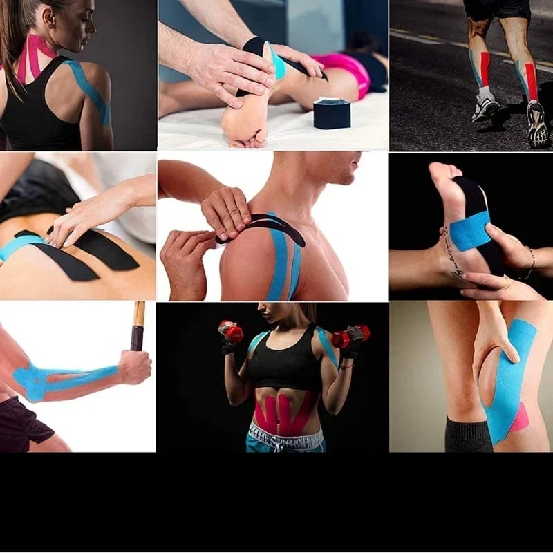 Picture of Kinesiology Tape Muscle Bandage Sports Cotton Elastic Adhesive Strain Injury Tape Knee Muscle Pain Relief Stickers Multicolor