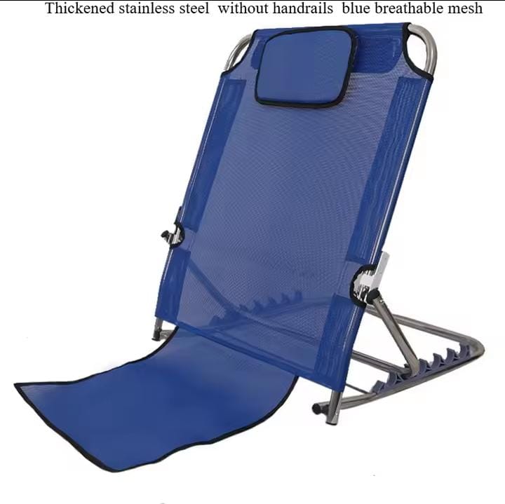 Picture of Folding Bed Back Rest - 6-gear Adjustable Backrest Bed Support for Elderly & Disabled for Sit up or Reclined Position,Read,Eat in Bed Black- Blue