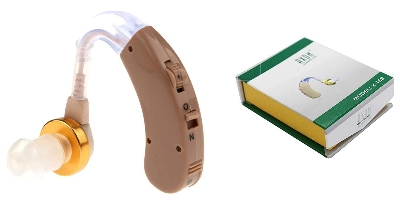 Picture of AXON X-168 Wireless Earhook Hearing Aid - Light Brown Ochre Brown