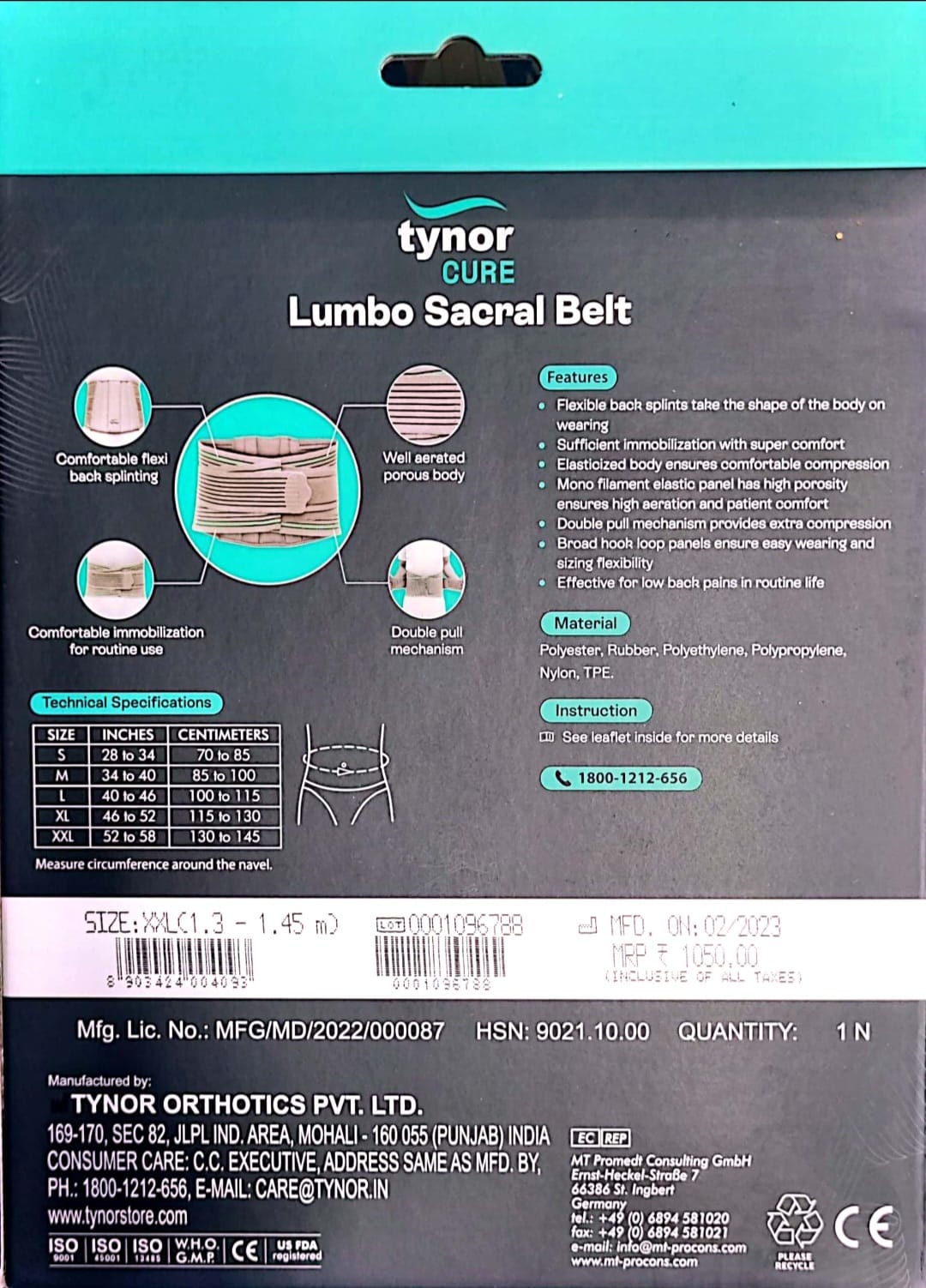 Picture of Lumbo Sacral belt tynor Grey