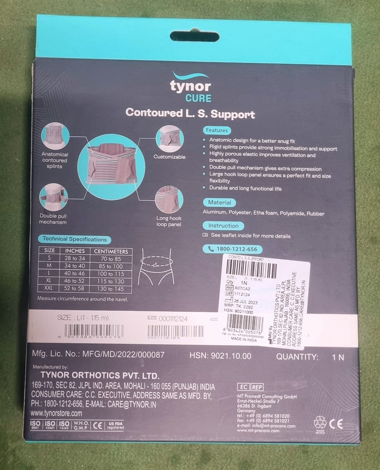 Picture of CONTOURED L.S. SUPPORT BELT Grey