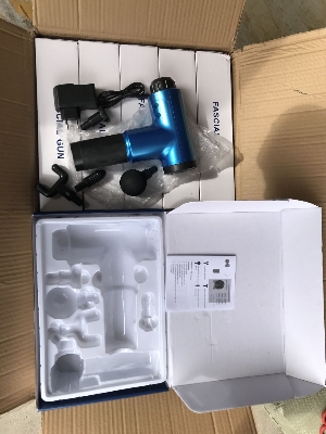 Picture of Electric Rechargable Vibration system Body facial and muscle massage gun & Recovery massager, facial, body massage machine, Facial Body Massage Gun Blue
