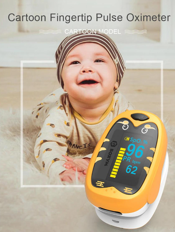 Picture of USB Medical Digital Pulse Oximeter OLED Blood Oxygen Heart Rate Monitor, SpO2 Health Monitor, Pediatric Oximeter, Child rechargable Multicolor