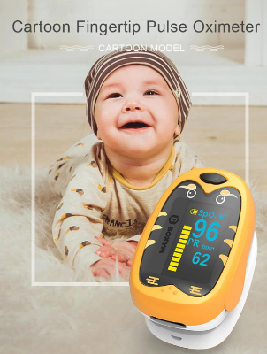 Picture of USB Medical Digital Pulse Oximeter OLED Blood Oxygen Heart Rate Monitor, SpO2 Health Monitor, Pediatric Oximeter, Child rechargable Multicolor