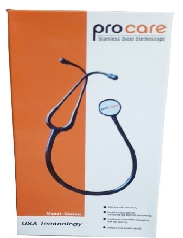 Picture of Procare Dulcet Black Stethoscope for Doctors and Medical Students Orange