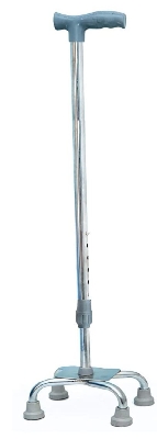 Picture of 4 Leg Walking Stick Height Adjustable Iron Stick Quadripod Stick Four Leg Chrome 