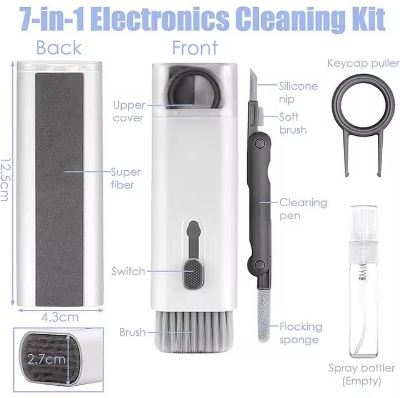 Picture of 7-in-1 Keyboard Cleaning Kits Airpods Cleaner Headset Cleaner Pen Laptop Screen Cleaning Bluetooth Earphones Cleaning Kit 