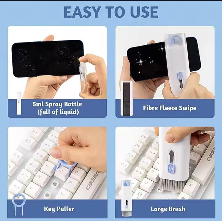 Picture of 7-in-1 Keyboard Cleaning Kits Airpods Cleaner Headset Cleaner Pen Laptop Screen Cleaning Bluetooth Earphones Cleaning Kit 