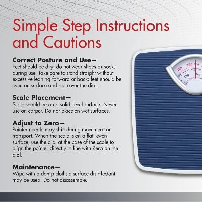 Picture of DOCTOR MEDICAL Analog Body Weight Scale | Mechanical Scale | 286 lbs 130 kg Capacity | Non-Skid | Simple Dial Calibration Blue