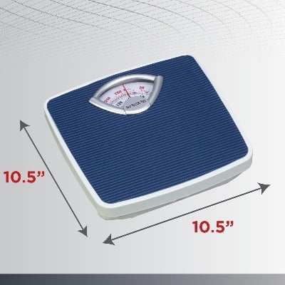 Picture of DOCTOR MEDICAL Analog Body Weight Scale | Mechanical Scale | 286 lbs 130 kg Capacity | Non-Skid | Simple Dial Calibration Blue