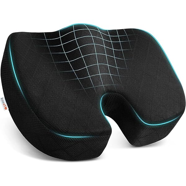 Picture of UM Orthopedic Memory Foam Coccyx Seat Cushion Black
