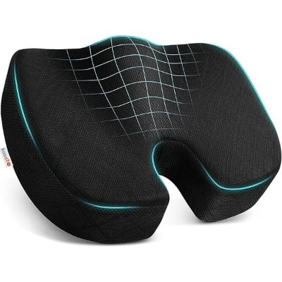Picture of UM Orthopedic Memory Foam Coccyx Seat Cushion Black