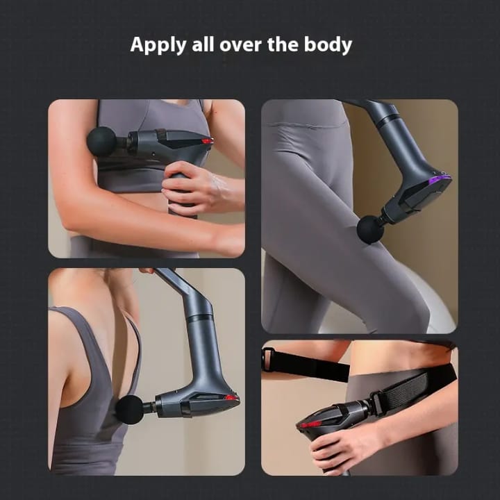 Picture of Professional Portable Motor Deep Tissue Muscle Massage Gun New Design Vibration Stretching Belt for Body Fascia New Design Black