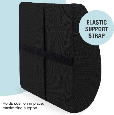 Picture of Orthopedic Foam Seat Cushion & Lumbar Support Pillow Set – Ergonomic Back Rest & Coccyx Pad for Office Chair, Car & Gaming 