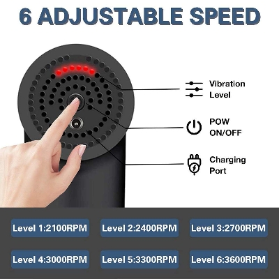 Picture of Massager Machine Tissue Muscle Massager Muscle Pain Body Relaxation Slimming Shaping Pain Relief 6 Speed for Pain and Stress Relief with 4 Massage Head, 1Pc (Random Color) 