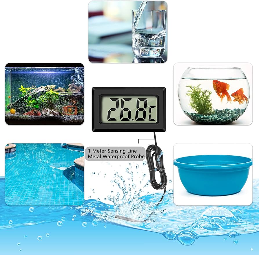 Picture of LCD Digital Thermometer Temperature Sensor Fridge Freezer Probe For Aquarium Refrigerator Black