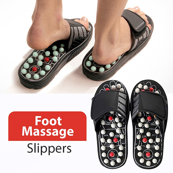 Picture of Unisex Plastic Acupressure Foot Massager Slippers, For Home/Office Foot Massage Slipper Black