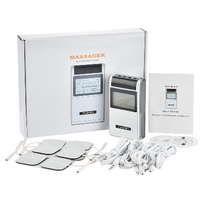 Picture of Migeet TENS EMS Muscle Stimulator 15 Modes & 4 Outputs 8 Pads for Natural Pain Relief Electric Pulse Impulse Mini Massager Machine Portable electrotherapy Machine Multicolor