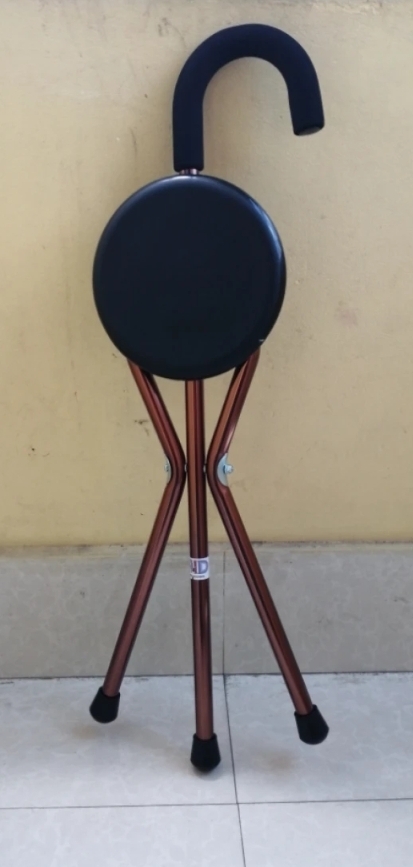 Picture of Walking Stick Chair Aluminum Walkers For Elderly Folding Elderly Walker Cane With Seat Walking Stick Old People 2 in 1 Walk/Sit Multicolor