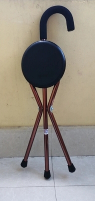 Picture of Walking Stick Chair Aluminum Walkers For Elderly Folding Elderly Walker Cane With Seat Walking Stick Old People 2 in 1 Walk/Sit Multicolor