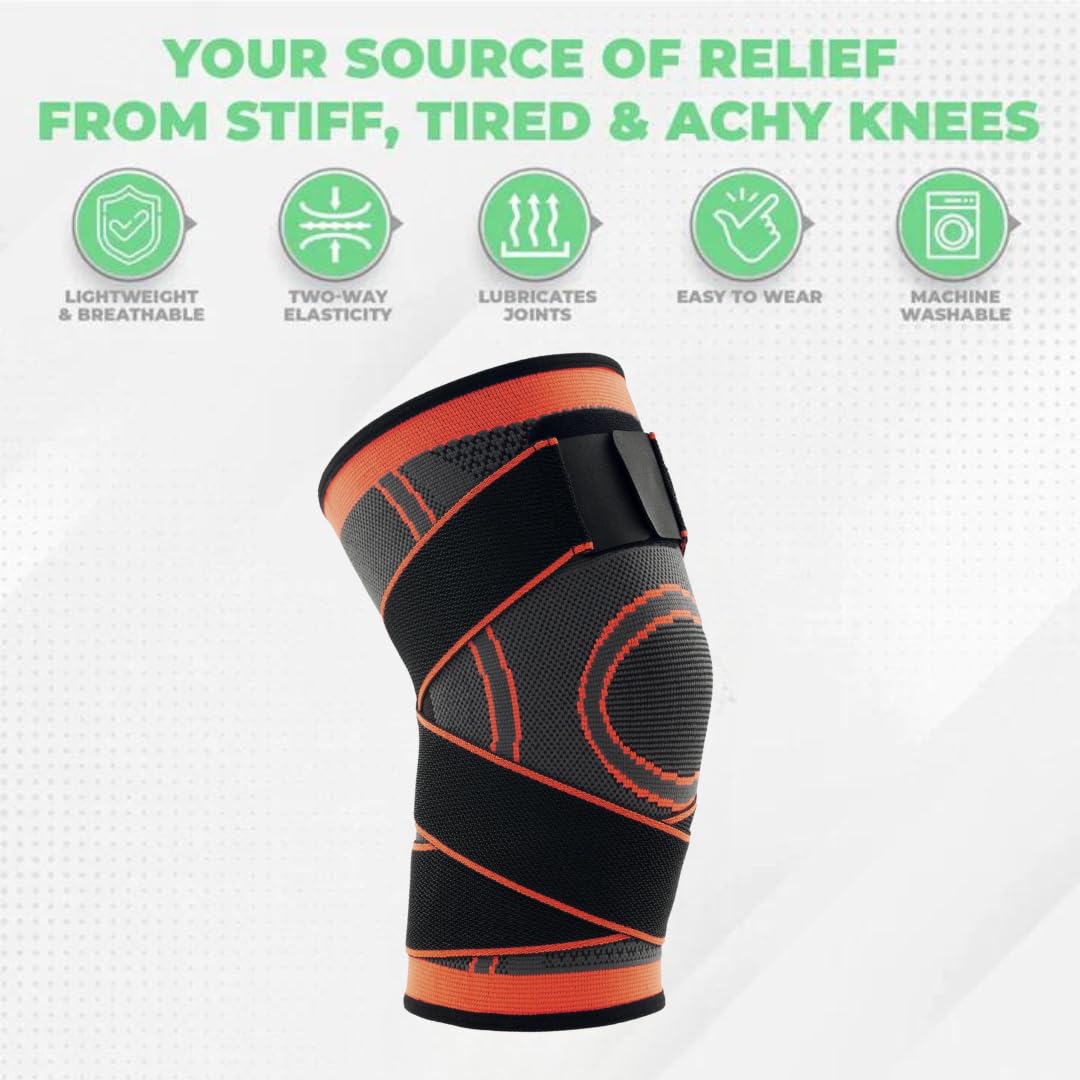 Picture of Knee Support for Men & Women Knee Brace For Knee Pain Relief Knee Caps for Women & Men Knee Pads For Gym Squats Knee Belt Multicolor